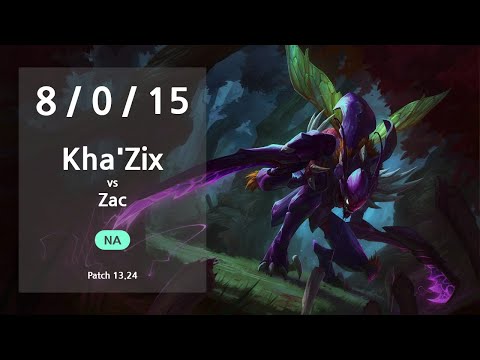 Kha'Zix Jungle vs Zac - NA GrandMaster Patch 13.24