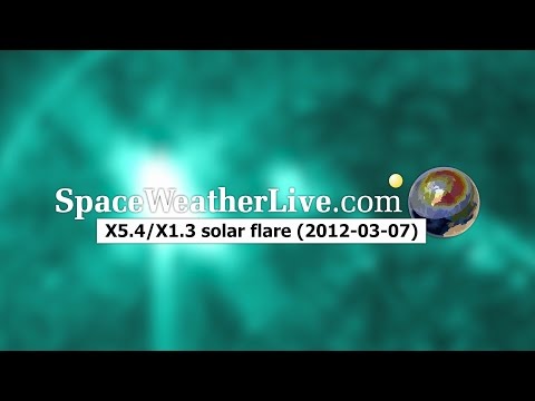 X5.4/X1.3 solar flares from sunspot regions 1429/1430 (2012-03-07)