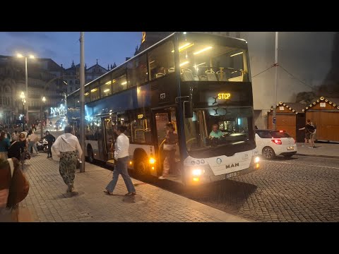 Riding a Double Decker MAN Lion's City in Porto in Portugal