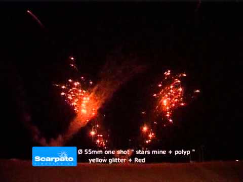 55mm oneshot starmine yellow glitter + red peony