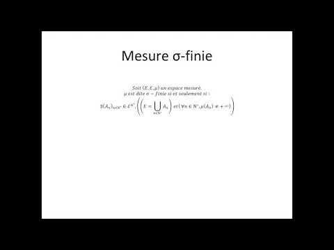 Théorie de la mesure partie 10 : Mesure σ-finie