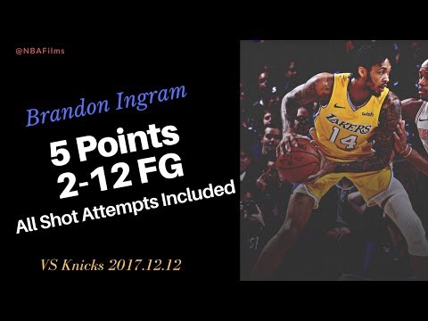 Brandon Ingram 5 Points, 2-12 FG all shot attemtps included 2017.12.12 vs Knicks