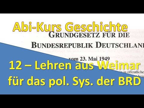 History A-Level Course - 12 Lessons from the Weimar Republic for the Political System of the Fede...