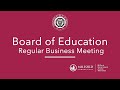 Board Of Education Regular Business Meeting 04 13 2026