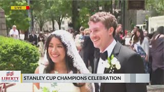 Couple talk about wedding amid Raleigh Canes Stanley Cup parade