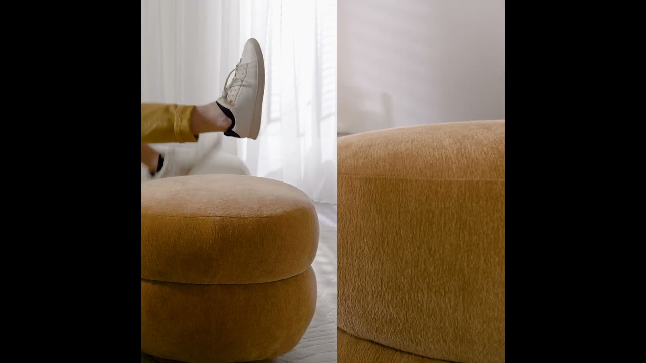 Hocker Mia Chenille mintgrün oval