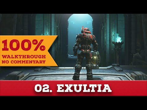 Doom Eternal 100% Walkthrough (Nightmare, No Commentary) 02 EXULTIA