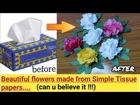 Learn to make beautiful  flowers with TISSUE PAPER in simpliest way....DIY!!!
