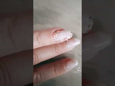 from chunky to summer dried flower nails #nailart#summernails2023#driedflower#nailtutorial#nailinspo