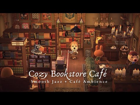 Cozy Bookstore Café 📚 Café Ambience Chatter + Smooth Jazz Piano Music 1 Hour Loop 🎧 Study Work Aid