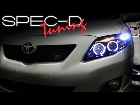SPECDTUNING INSTALLATION VIDEO: 2008-2009 COROLLA  PROJECTOR HEADLIGHTS