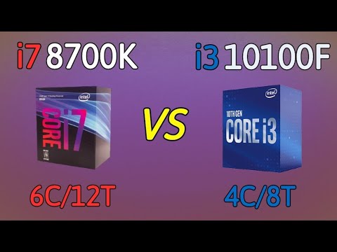 (Big difference) - i3 10100F vs i7 8700K - benchmark and test in 7 games Hight setting
