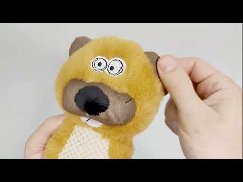 Игрушка для собак Бобер GiGwi Eco Friendz с пищалкой и веревкой. длина 30 см - фото 1 - id-p2572107502