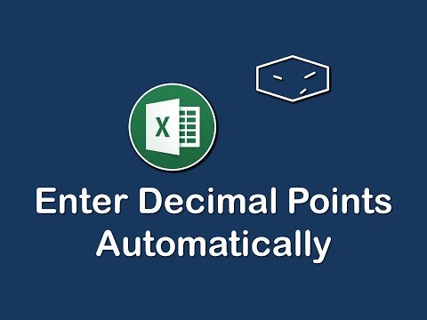ms office excel enter decimal points automatically