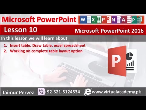 Microsoft powerpoint 2016 complete training | Working on Tables | Lesson 10