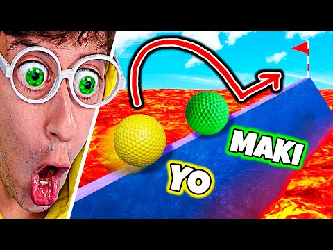 The floor is lava 🔥😨 TROLL vs BROTHER HOLE 😂⛳! (Golf it) - TEKENDO
