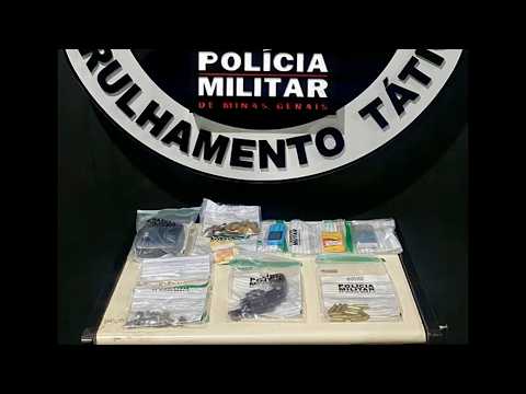 PM PRENDE SUSPEITO DE TRÁFICO EM GUANHÃES Arma, drogas e munições foram apreendidas