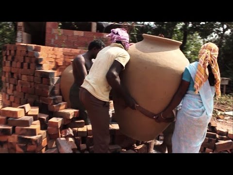 Making of big clay pots - Heating Process - Mankalam making Part 1 - Jeevanam