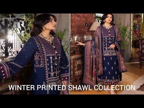 Asim Jofa Asra Winter Printed Shawl Collections || Omaima Story Planet