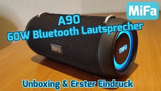 MIFA A90 60 Watt Bluetooth 5.0 TWS Lautsprecher Box [Unboxing & Erster Eindruck]