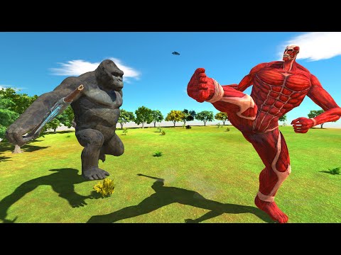 Battle of Strength King Kong vs Colossal Titan - Animal Revolt Battle Simulator