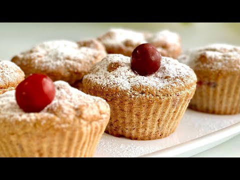 Flourless cherry muffins! Perhaps the tastiest diet muffins