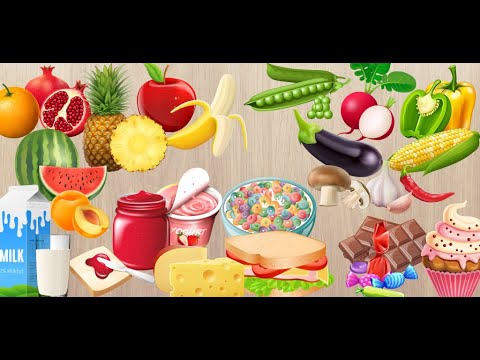 Puzzle for kids - learn food Video