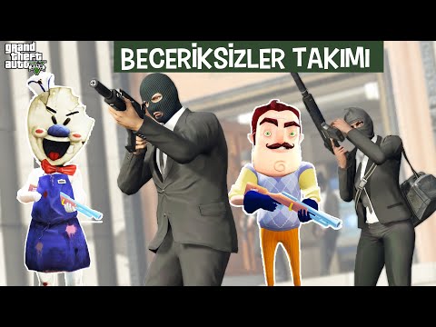 BECERİKSİZ BANKA SOYGUNCULARI 😱 GTA 5 Hello Neighbor vs Ice Scream