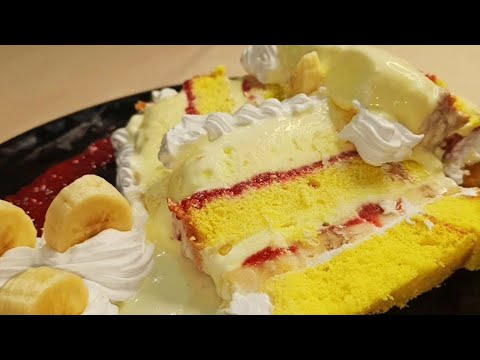 Ice Cream Dessert Recipe  |Strawberry Sauce Recipe | how to make ice cream dessert | Party Dessert