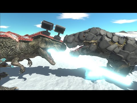 MECHA GODZILLASAURUS VS DINOSAURUS & SPINOSAURUS EPIC BATTLES - ANIMAL REVOLT BATTLE SIMULATORS