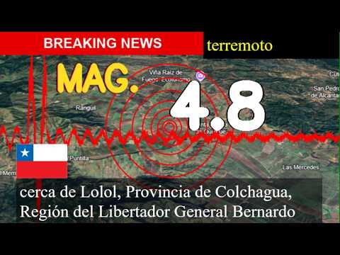 😱🚨 Terremoto cerca de Lolol, Provincia de Colchagua, Región del Libertador General Bernardo O'Higgin