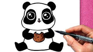 איך לצייר פנדה חמודה מאוד 🐼 איך לצייר דברים חמודים למתחילים