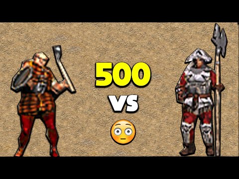 Stronghold cusader maceman vs pikeman 500units