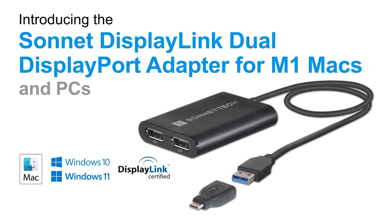 onnet DisplayLink Dual DisplayPort Adapter for M1 Macs and PCs - Overview Video