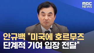 안규백 "미국에 호르무즈 단계적 기여 입장 전달" (2026.05.13/12MBC뉴스)