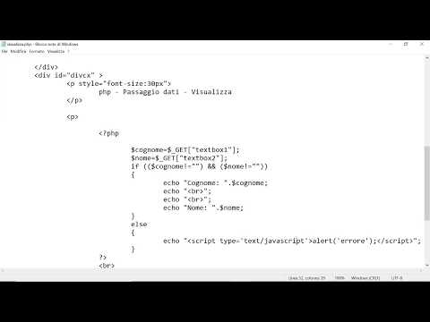 02 - PHP - Passaggio dati - Pagina visualizza