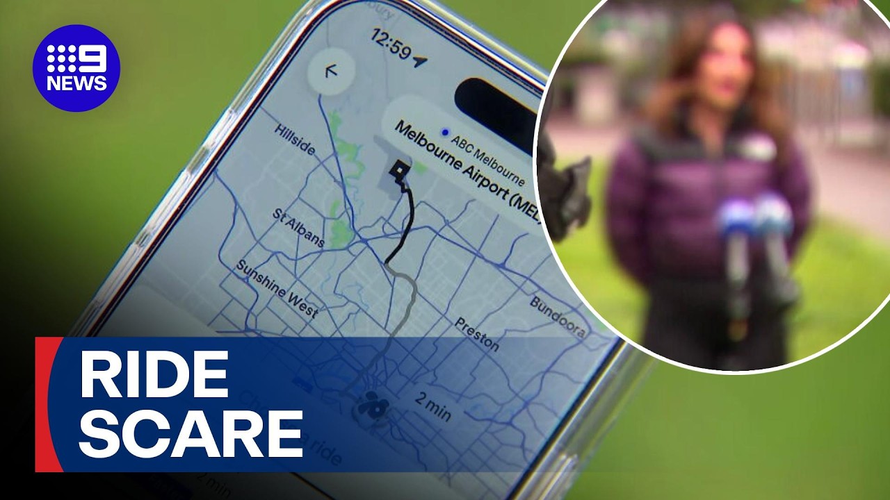 Woman locked in car during Melbourne Airport Uber scam | 9 News Australia