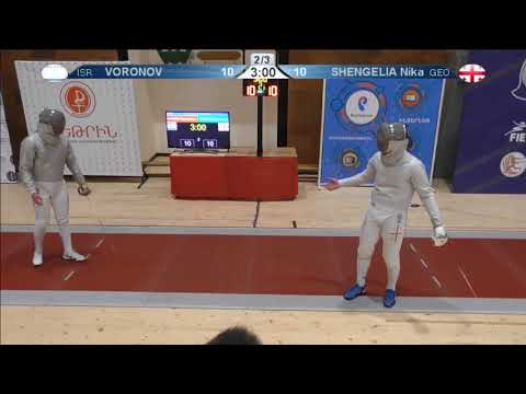 FE 2018 T08 04 M S Individual Yerevan ARM U23 European Championships RED SHENGELIA GEO vs VORONOV IS