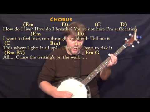 Writing's On The Wall (Sam Smith) Banjo Cover Lesson in Em with Chords/Lyrics