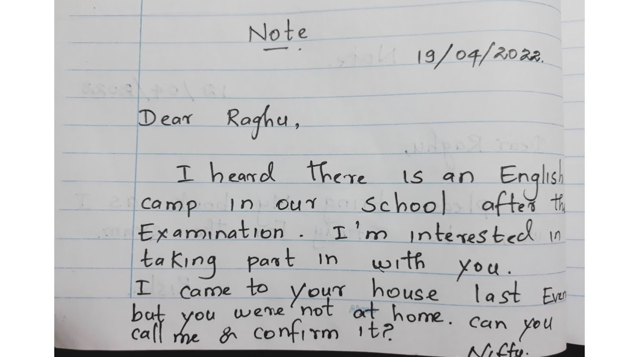 How to write a request Note