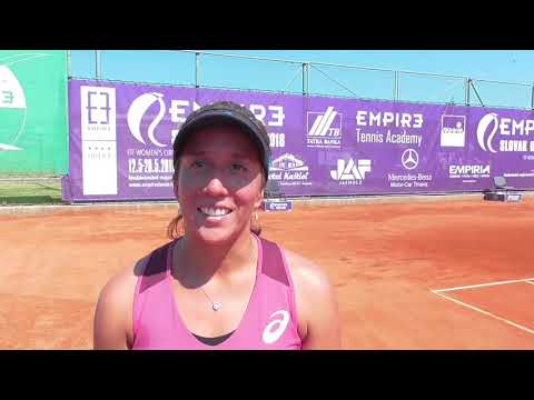 EMPIRE Slovak Open 2018: 1QR, interview, Irina FALCONI [1] (USA) - Barbora PALCATOVA (SVK) 6-2 6-1