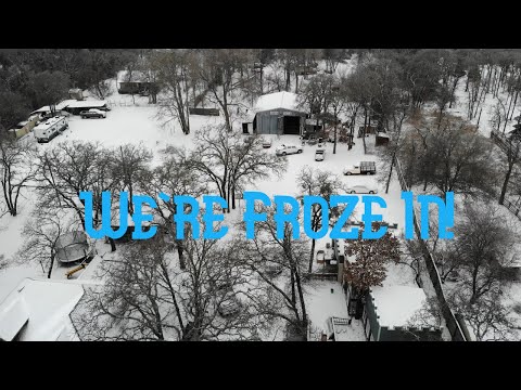 Dallas/Ft Worth Snow Storm 02/03/2022- Fly Over of Green Castle Garage in Burleson TX