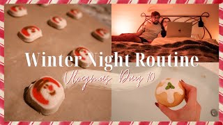 Winter Night Routine - Festive Cozy Holiday Evening in my Life + Winter Skincare | Vlogmas Day 10