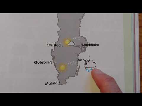Titta på väderkartan. Svara på frågorna.
