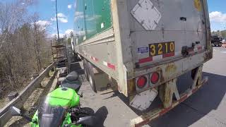 Ninja 636 Boxed In Between A Curb And A Tractor Trailer!