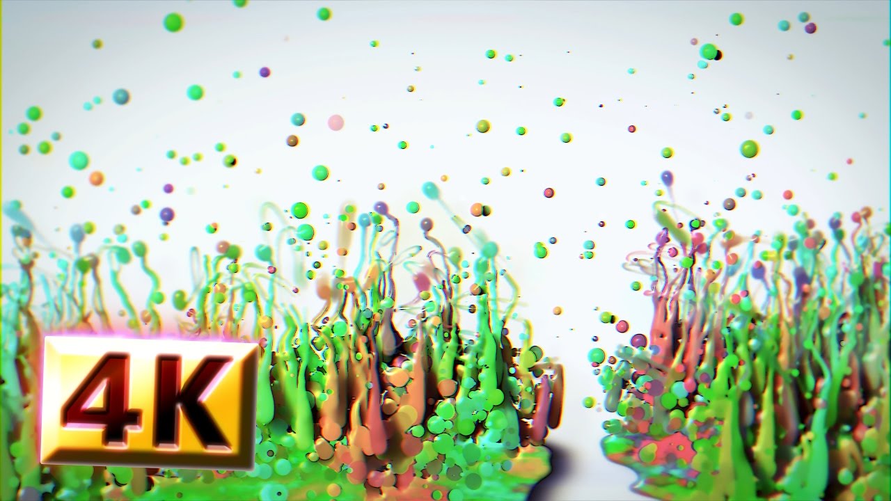 [4K Free Footage]  Paint Splatter Mixed Colors Motion Backgrounds 2160p / Drops of Paint Effect