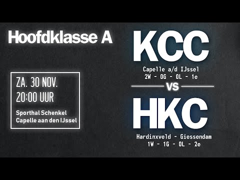 Hoofdklasse A: KCC - HKC. Zaterdag 30 November