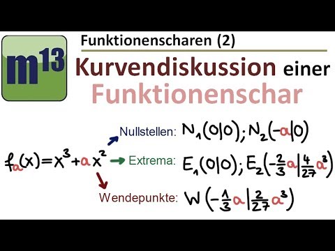 (2) Kurvendiskussion einer Funktionenschar (Funktionsschar, Kurvenschar, Parameterfunktion),