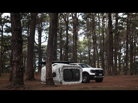 NEW INFLATABLE TENT, CHILLY WEATHER, RAINY DRIVE, CHILL ASMR CAMPING, FOREST CAMP, NEW SETUP