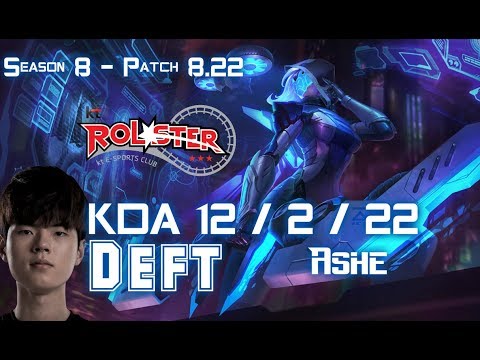 KT Deft ASHE vs TRISTANA ADC - Patch 8.22 KR Ranked
